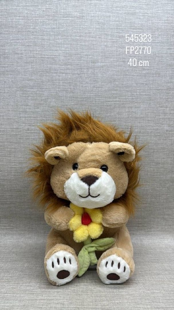 LEON CON FLOR AMARILLA DE  40 CM 