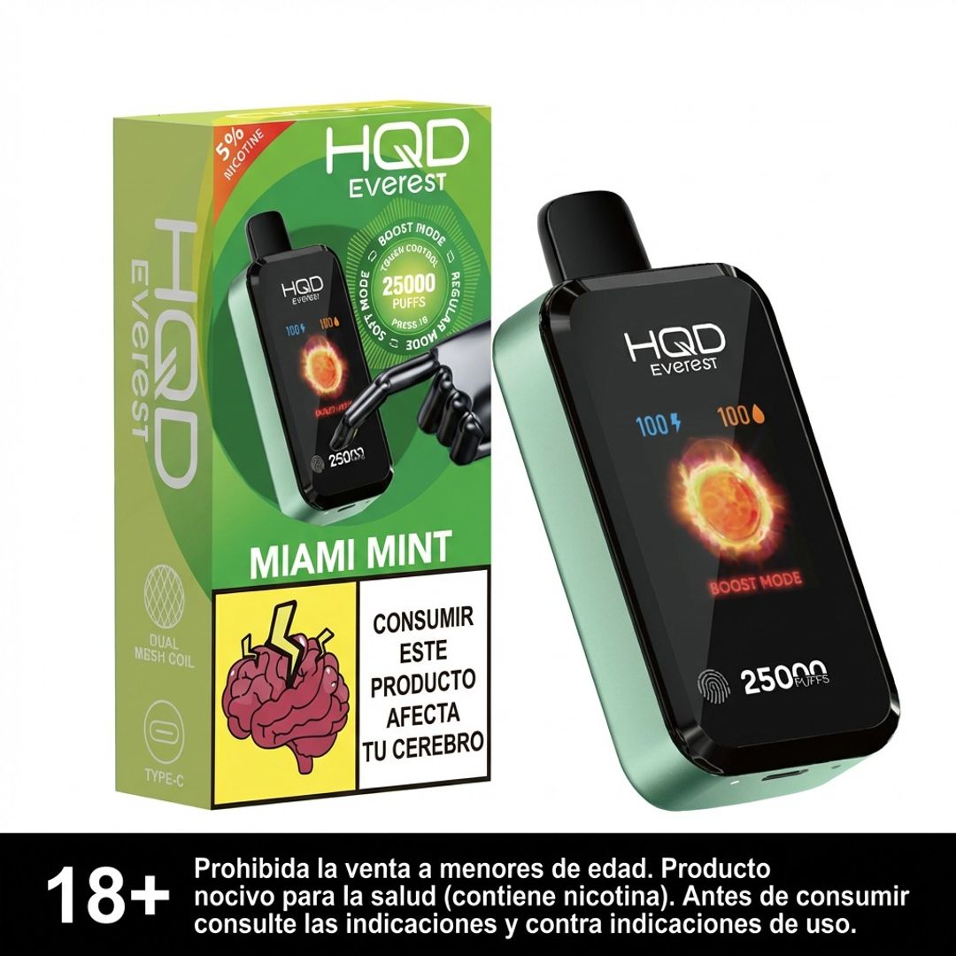 HQD Everest Miami Mint 25.000 Puffs