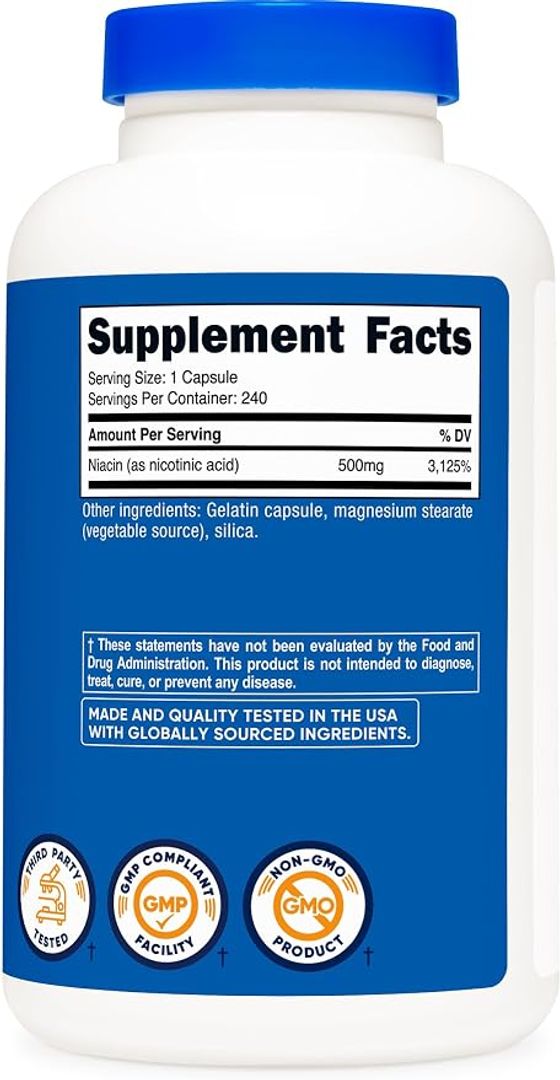 Niacina de vitamina B3 en 240 cap Nutricost