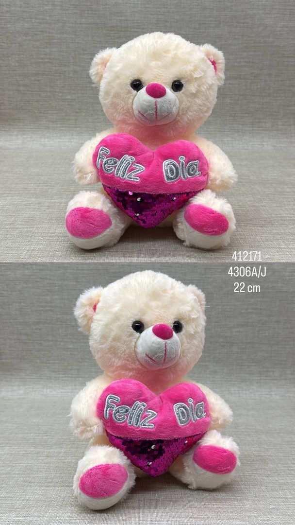 OSO CON CORAZÓN SURTIDO 22 CM