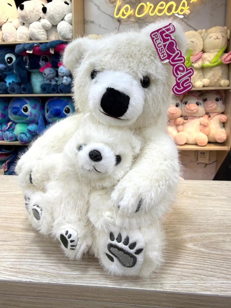 OSO POLAR HIJO de peluche 25cm