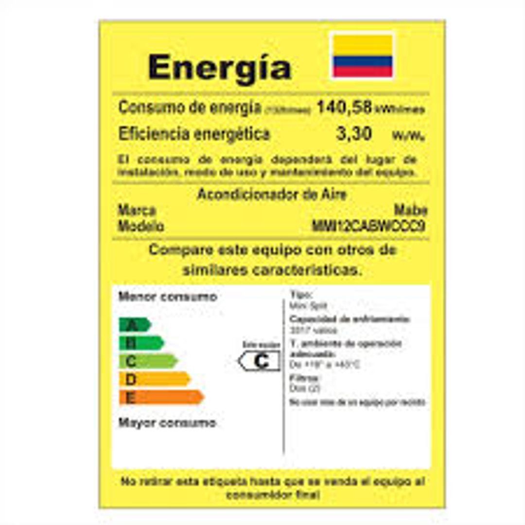 AIRE SPLIT MABE 12000 BTU R-410 INVERTER 110V
