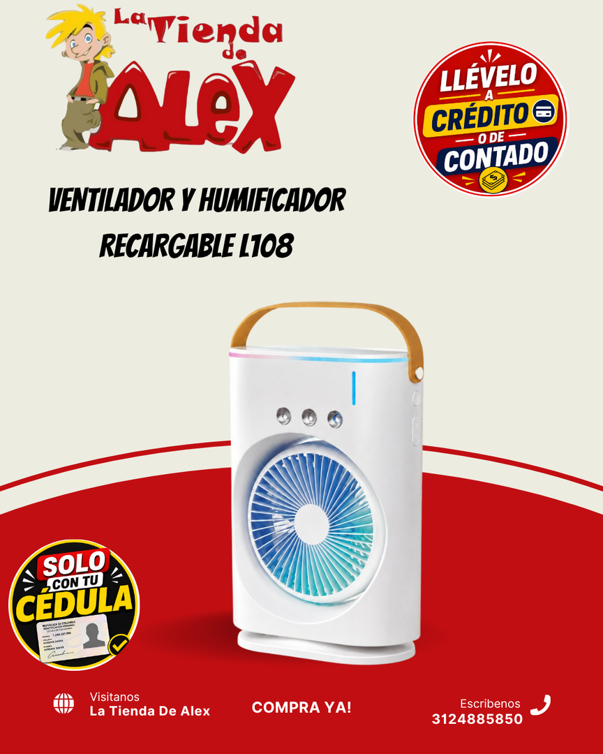 VENTILADOR Y HUMIFICADOR RECARGABLE L108