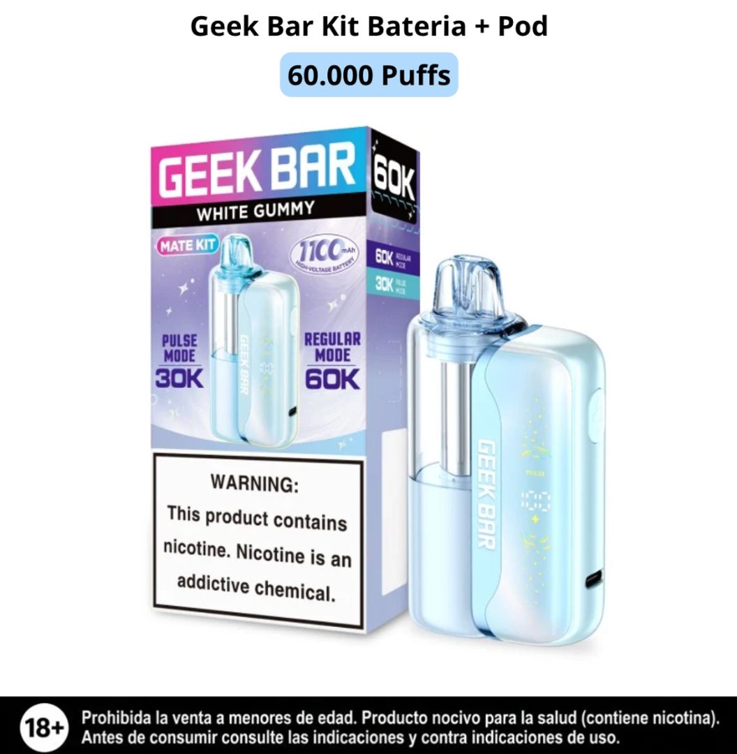 Geek Bar Kit White Gummy 60.000 Puffs Bateria Y Pod