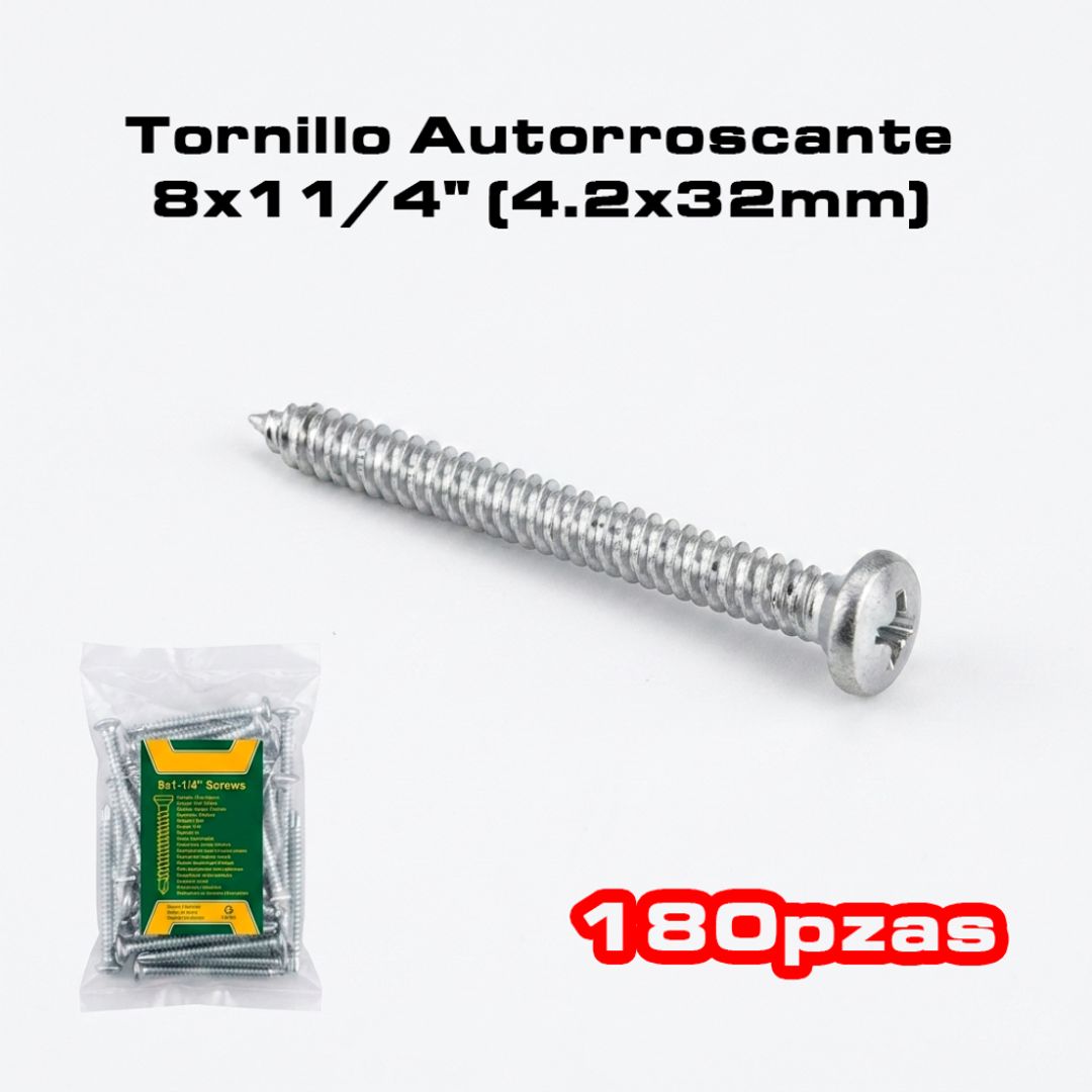 TORNILLO AUTORROSCANTE 180 PIEZAS