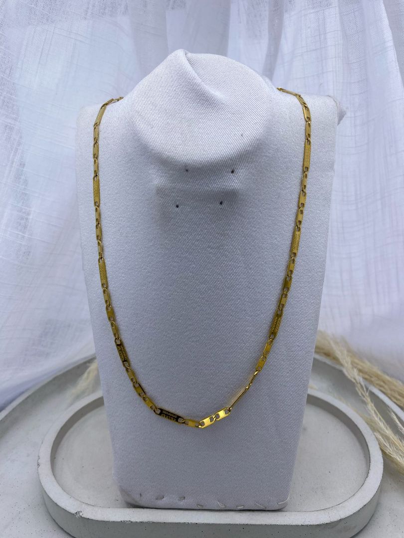 Cadena, dorada, acero 