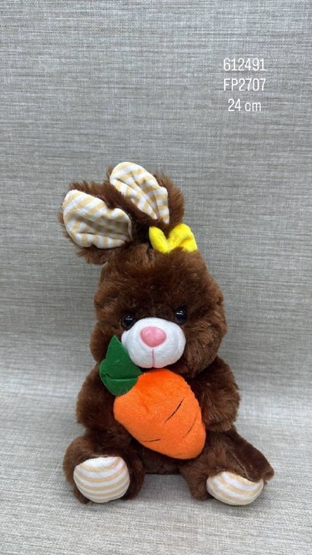 CONEJA CON ZANAHORIA Y MOÑO  24 CM 