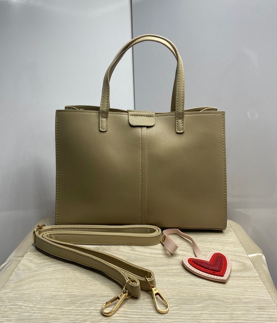 Bolso verde y beige 