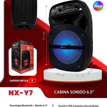 CABINA PARLANTE RECARGABLE 6.5 PULGADAS LUCES LED NX-Y7 - imagen 1