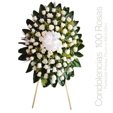 PEDESTAL CONDOLENCIAS 100 ROSAS - imagen 1