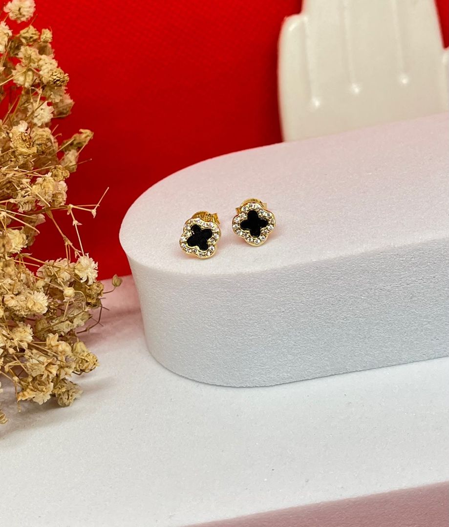 Topos van cleef negros borde circonias cristral