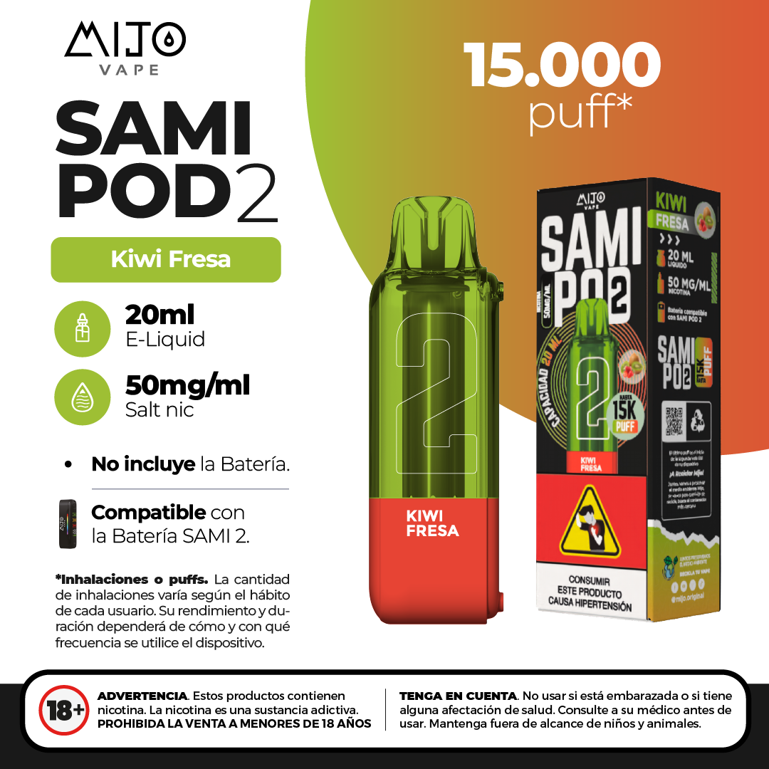 Mijo Sami Pod Kiwi Fresa 15.000 Puffs