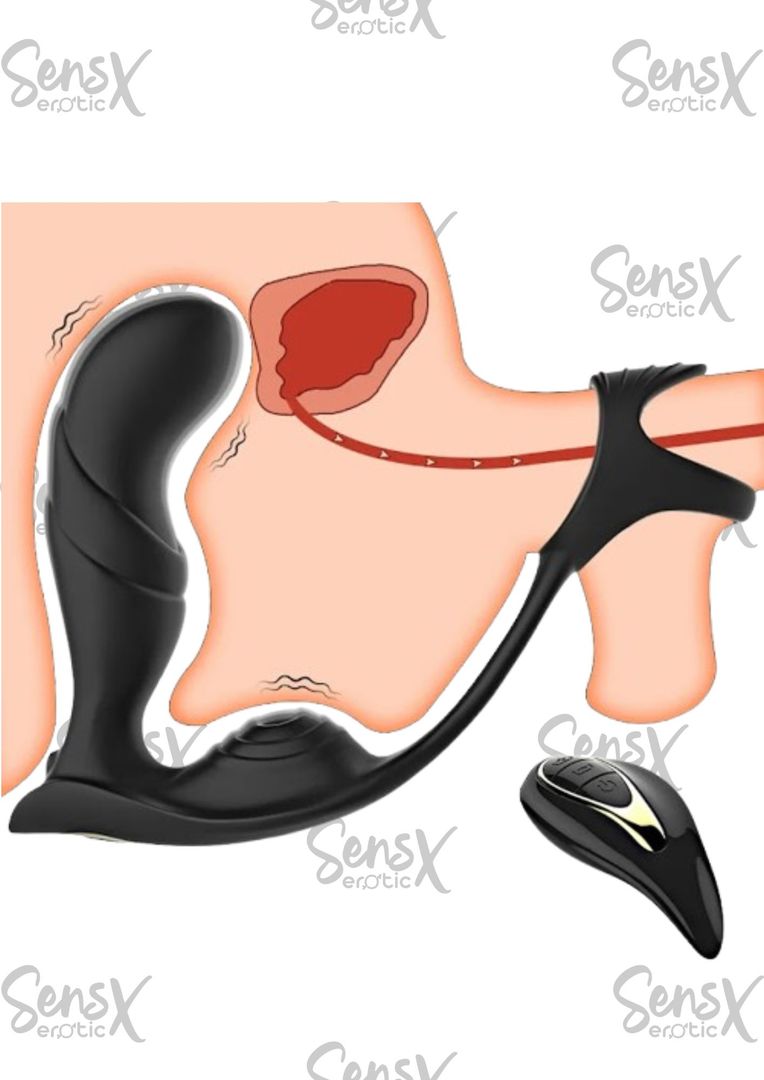 Vibrador de próstata con anillo y control para el pene