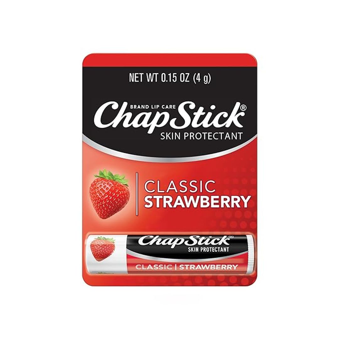 ChapStick Tubo de bálsamo labial clásico de fresa,