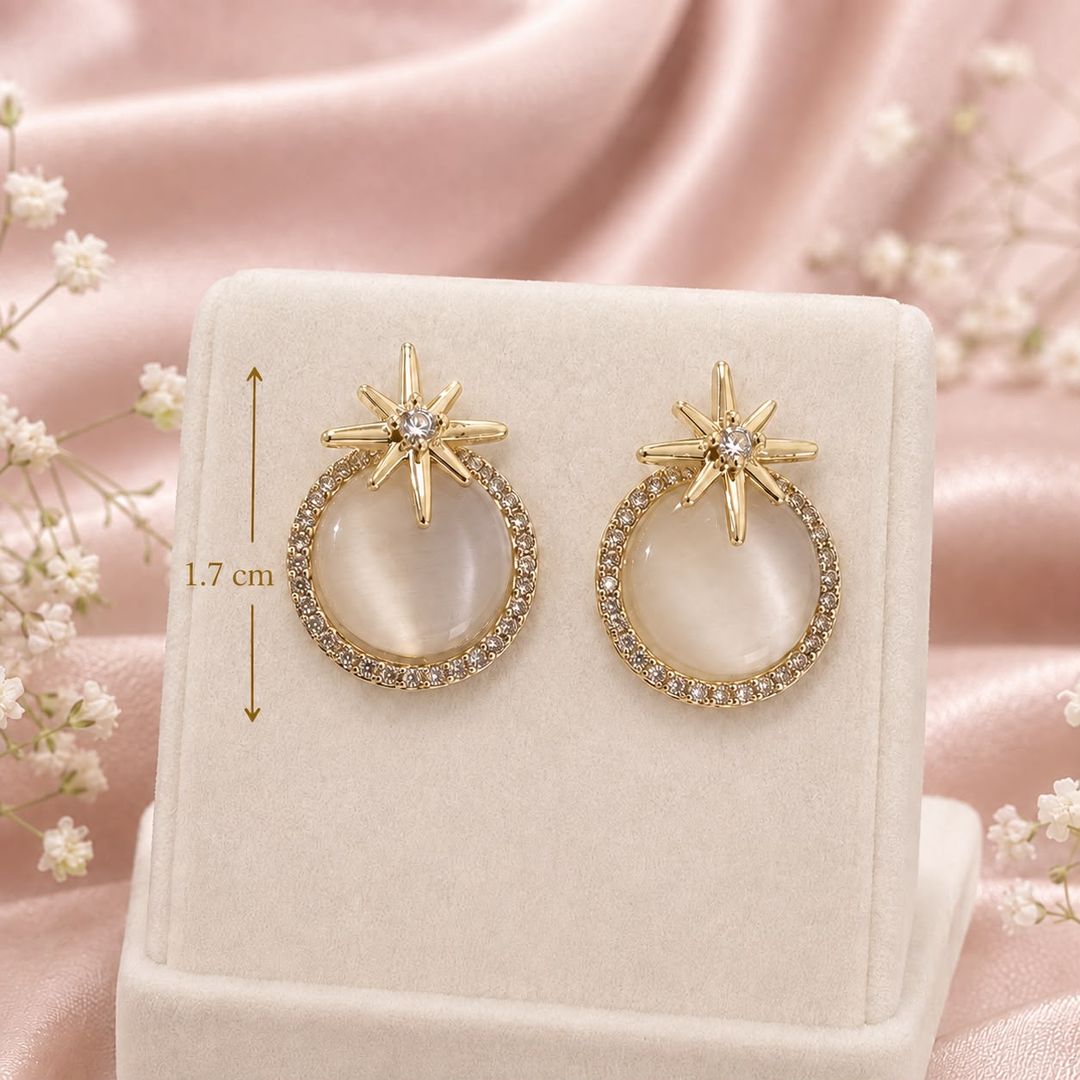  Aretes Estrella con Centro Nacarado