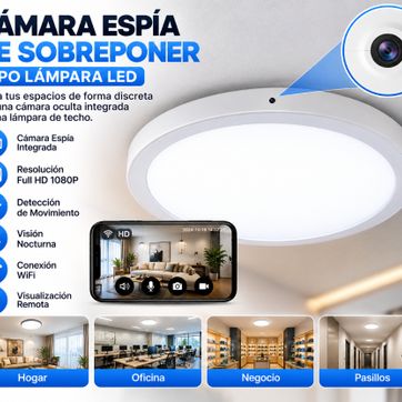 Imagen del producto Cámara Espía de Sobreponer Tipo Lámpara LED