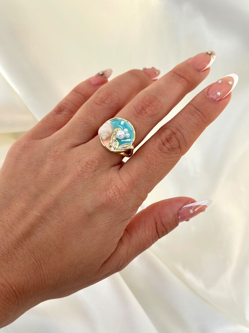 Anillo mar azul 