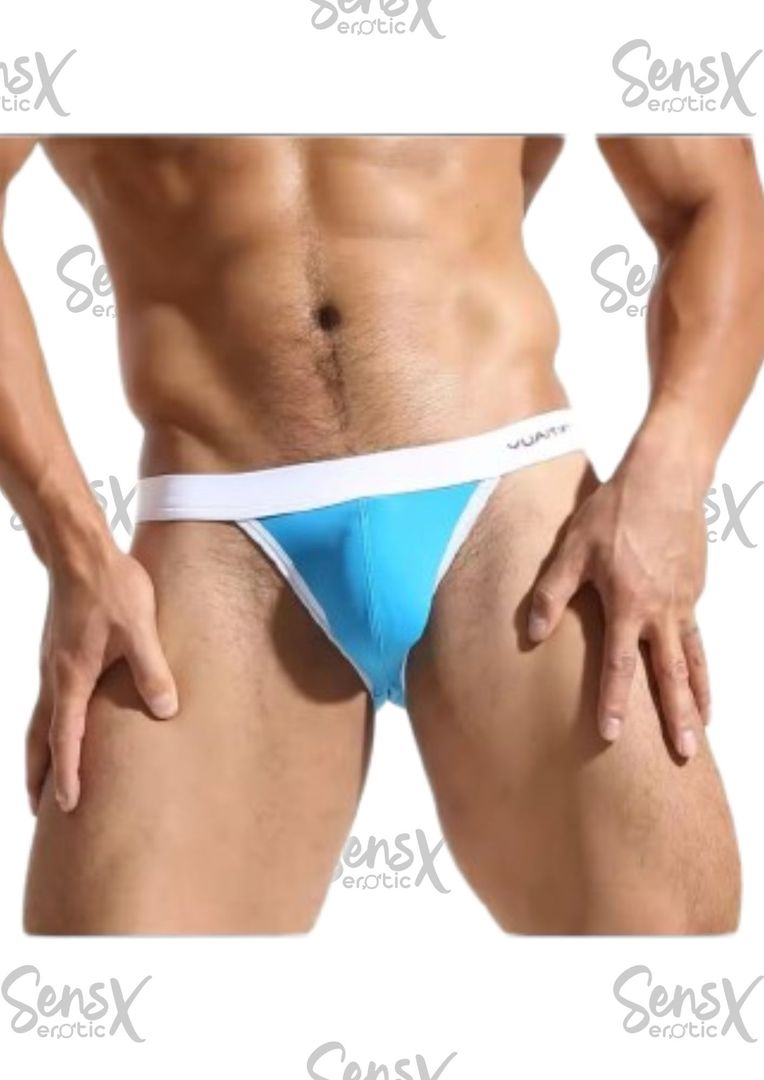 Ropa interior Sexy para hombre, tanga de horquilla alta sedosa