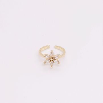 Imagen del producto ANILLO FALANGE FLOR AJUSTABLE RODINADO