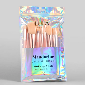 KIT DE BROCHAS MANDARINE X 10 LULA BEAUTY - imagen 1