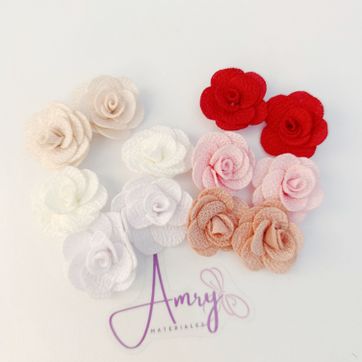 Imagen del producto Kit 12 Rosas 2.5cm Tela Surtidos