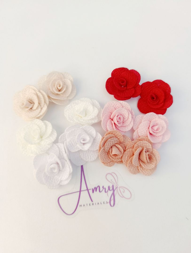 Kit 12 Rosas 2.5cm Tela Surtidos