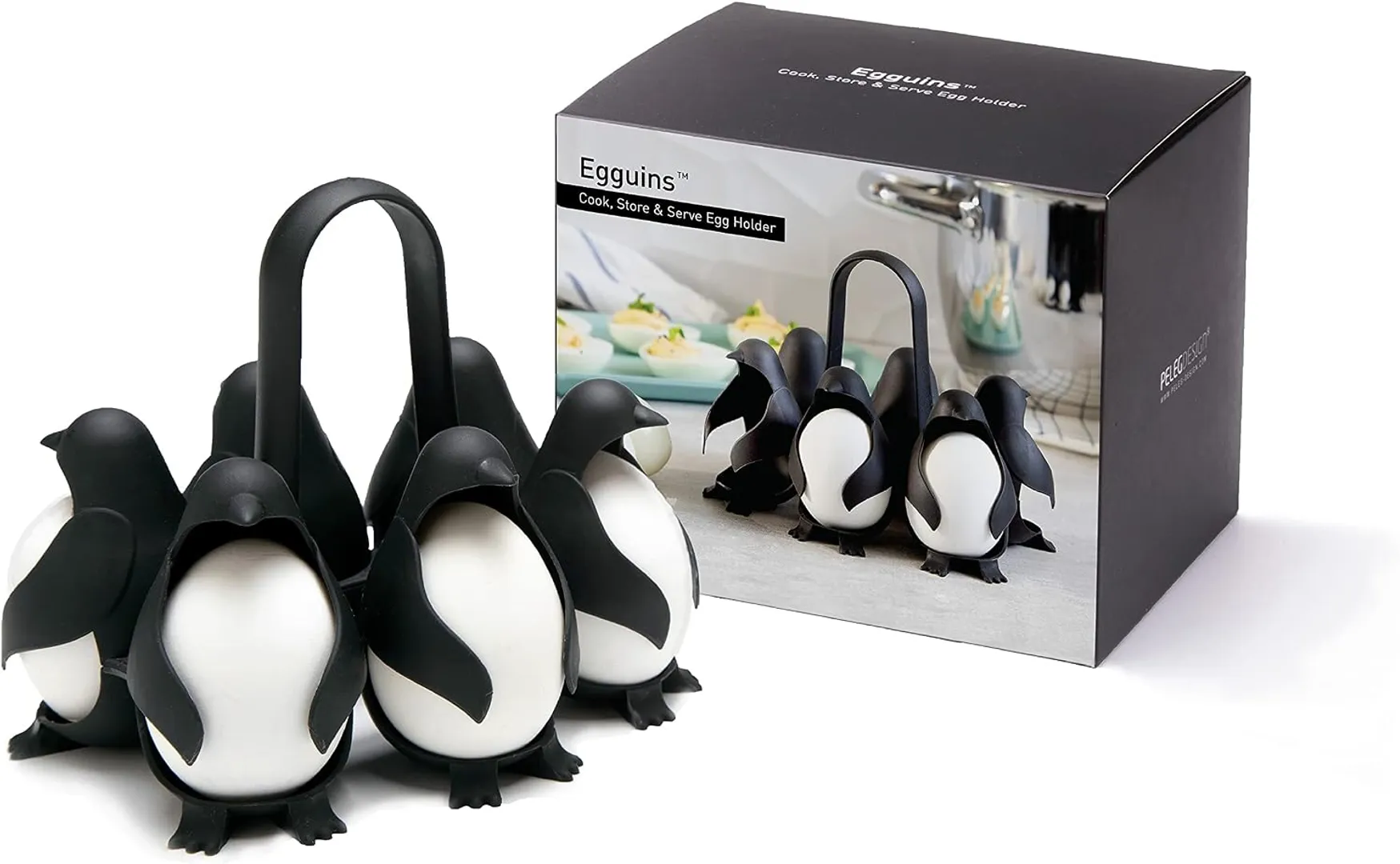 MOLDE PINGUINOS SOPORTE PARA HUEVOS COCIDOS X6