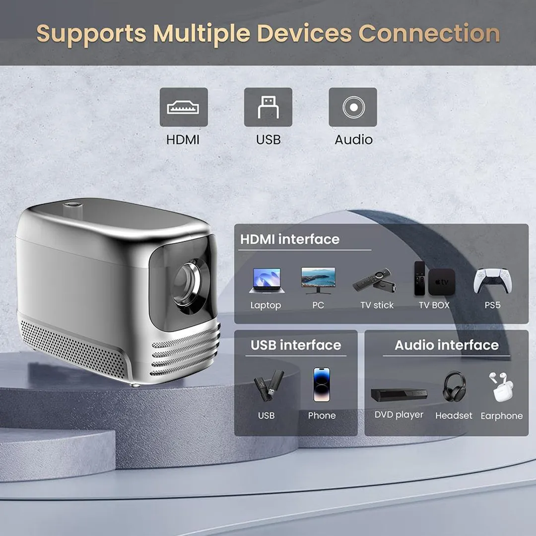 PROYECTOR INTELIGENTE LCD FULL HD PORTATIL 4K T10
