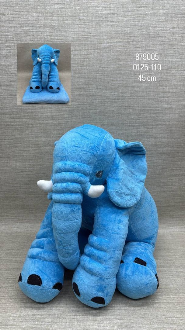 ELEFANTE CON COBIJA COLOR AZUL 45 CM