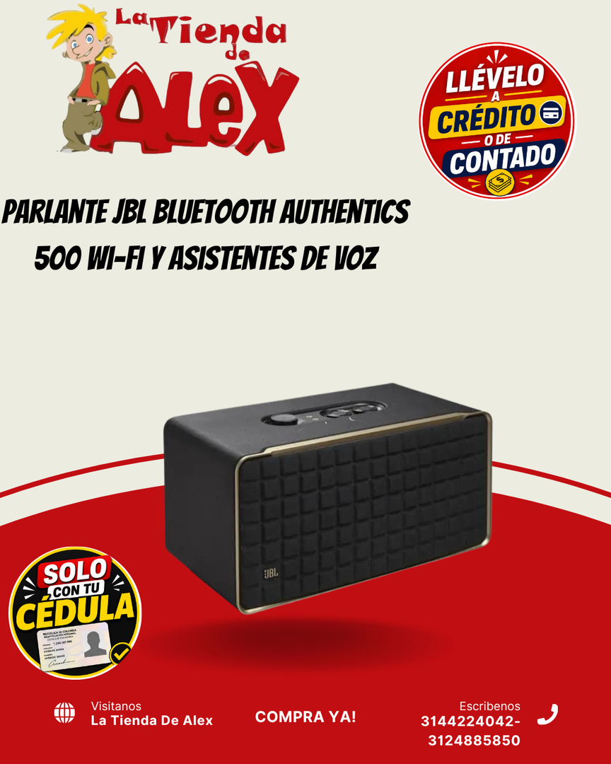 Parlante JBL Bluetooth Authentics 500 Wi-Fi y asistentes de voz