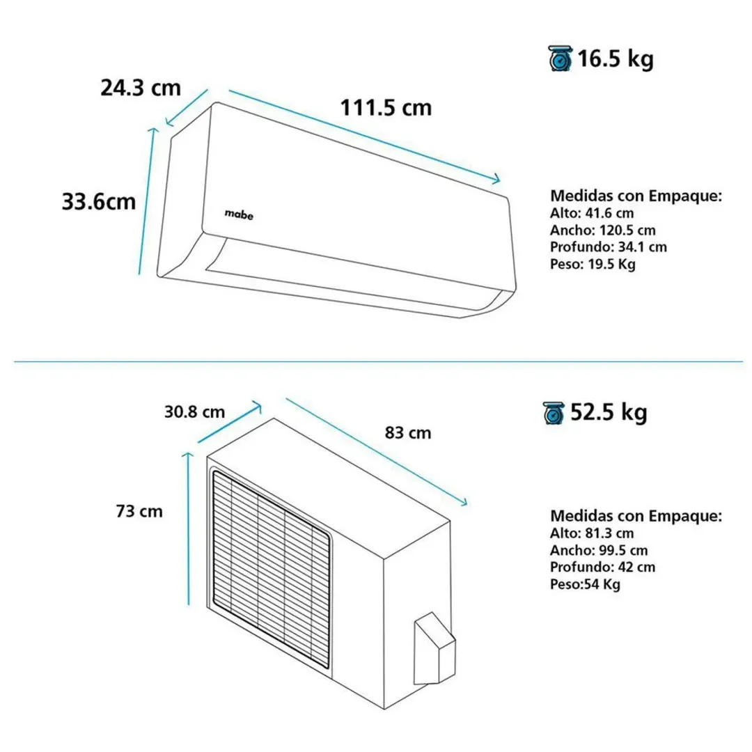 SPLIT MABE 24000 BTU R-410 A 220V