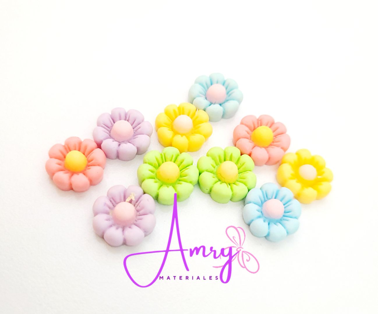 10 Flores surtida 1cm Resina 