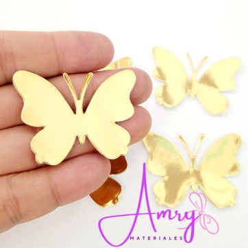 10 Mariposas Espejo Dorado 4.5x3.5cm - imagen 1