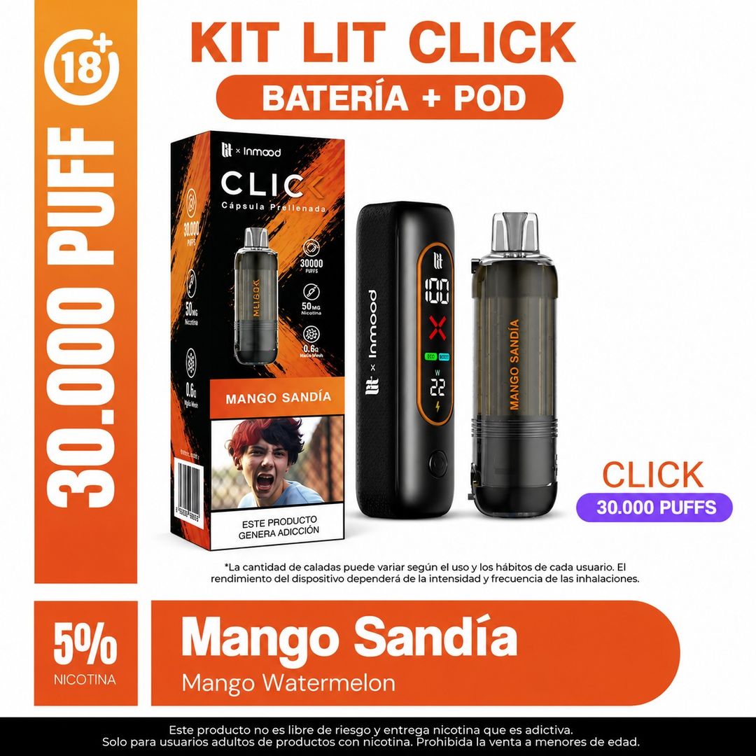 Kit Lit Click Mango Sandia 30.000 Puffs