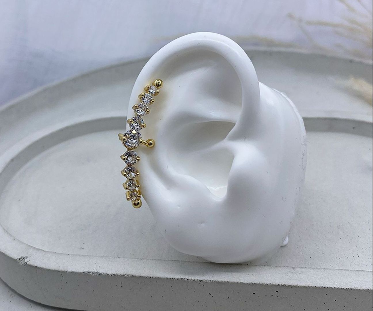 Earcuff con brillante, covergold 