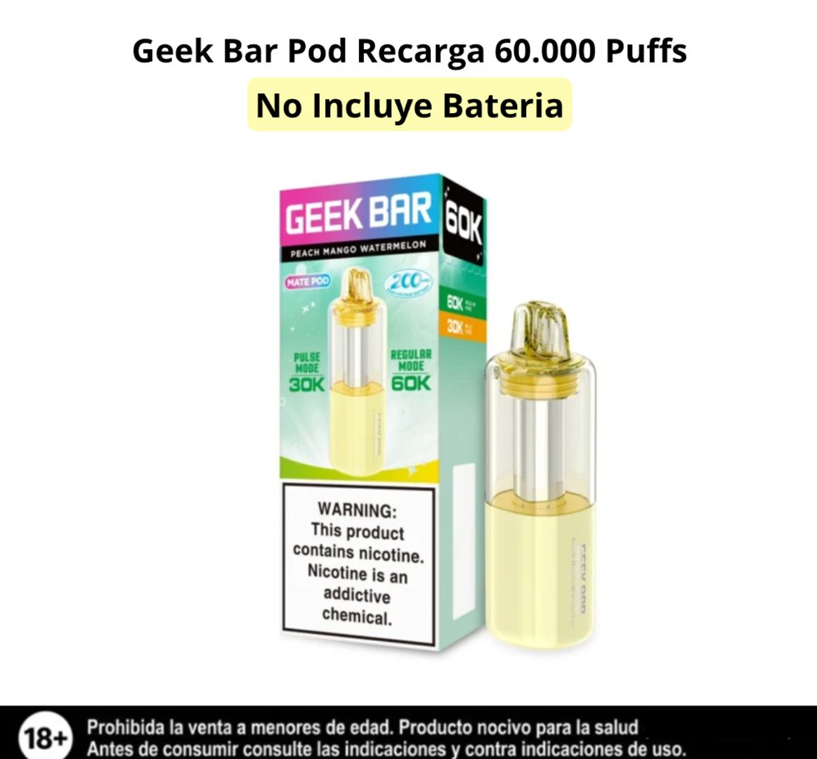 Geek Bar Pod Peach Mango Watermelon 60.000 Puffs