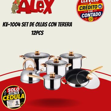Imagen del producto KV-1004 SET DE OLLAS CON TERERA 12PCS