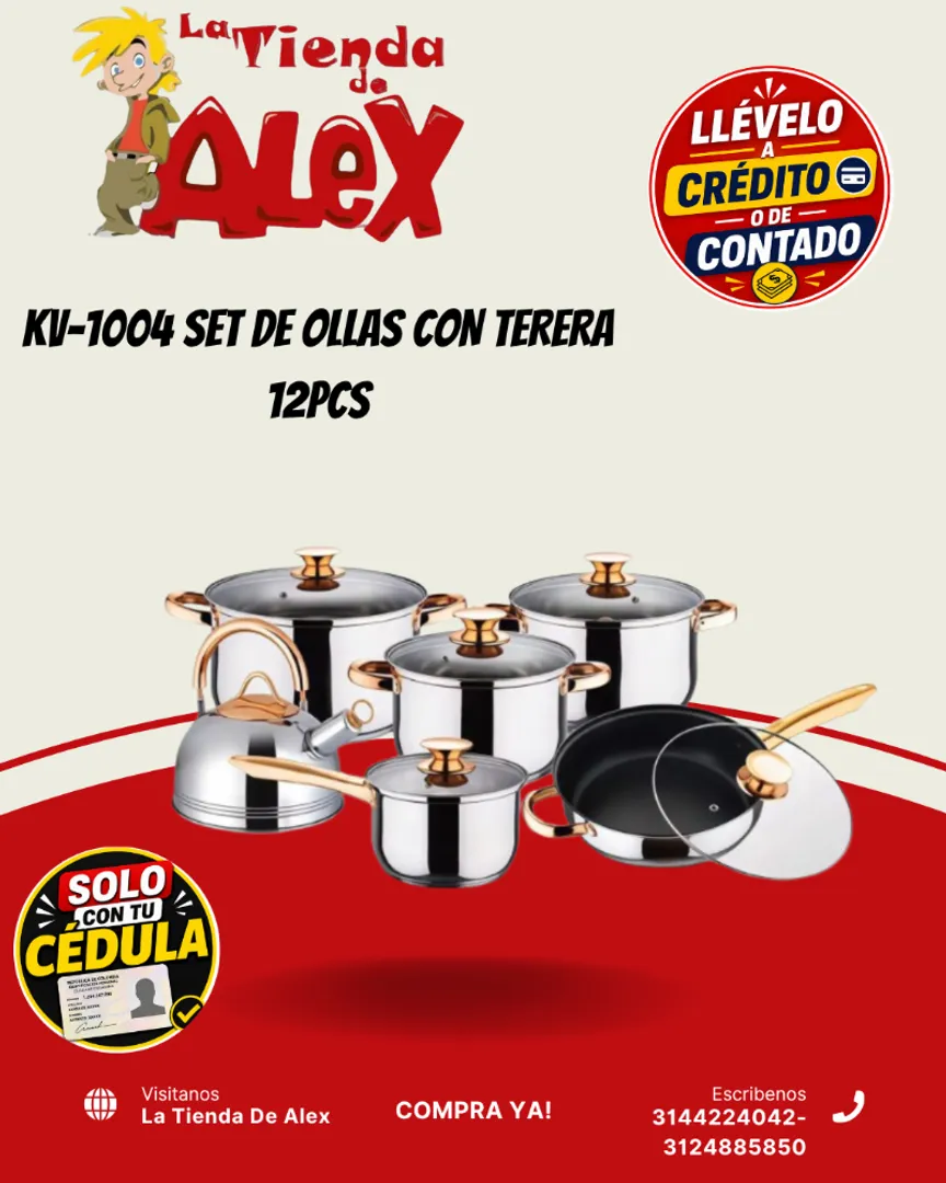 KV-1004 SET DE OLLAS CON TERERA 12PCS