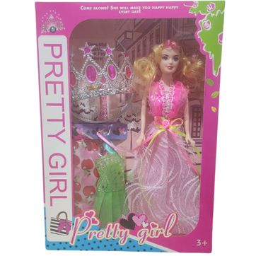 Muñeca Vestido Corona Vestidos Princesa Juguete - imagen 1