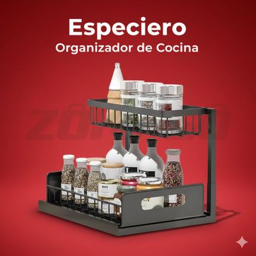 Imagen del producto ORGANIZADOR DE COCINA 2 NIVELES CON RUEDAS
