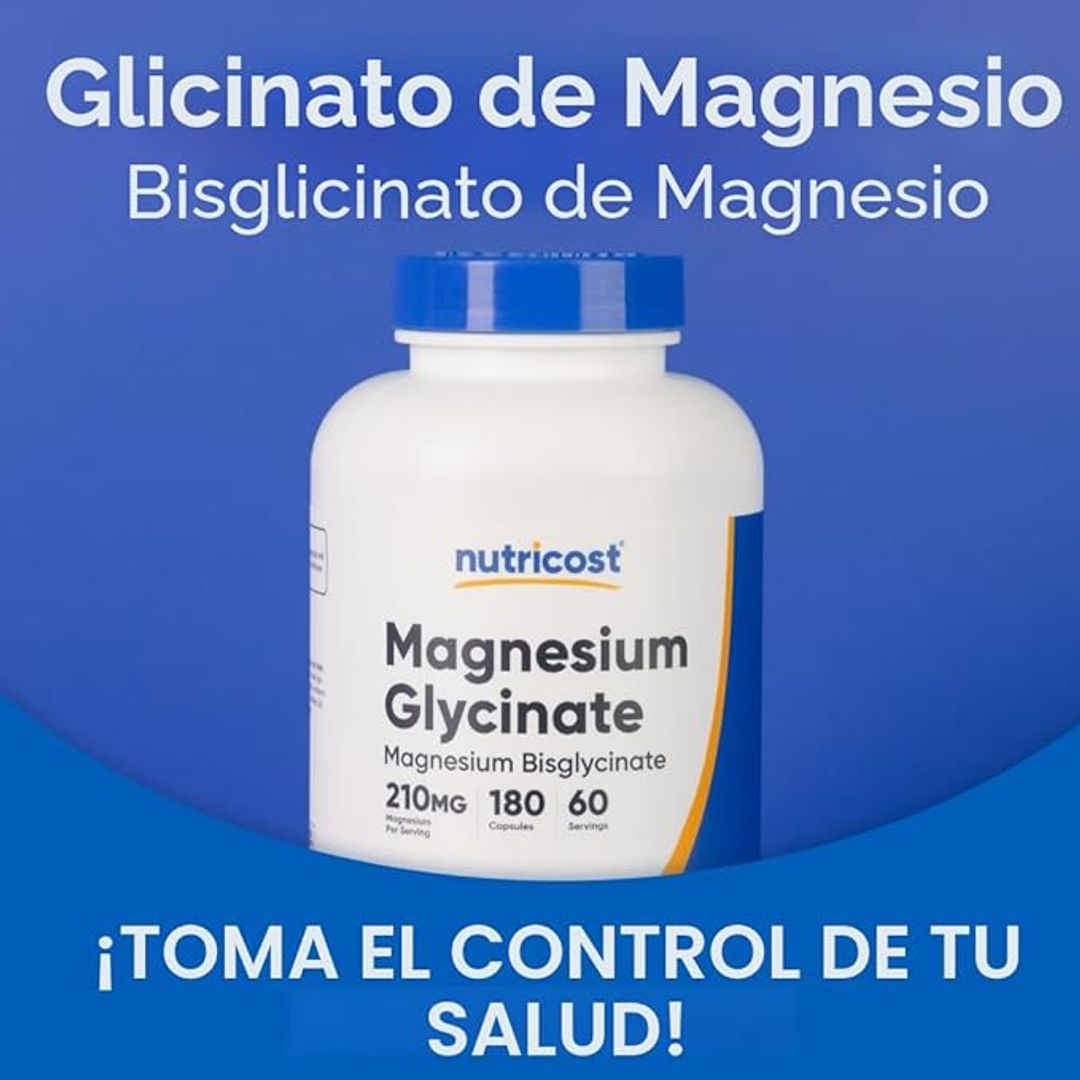 Glicinato de magnesio 180 cap 210 mg Nutricost