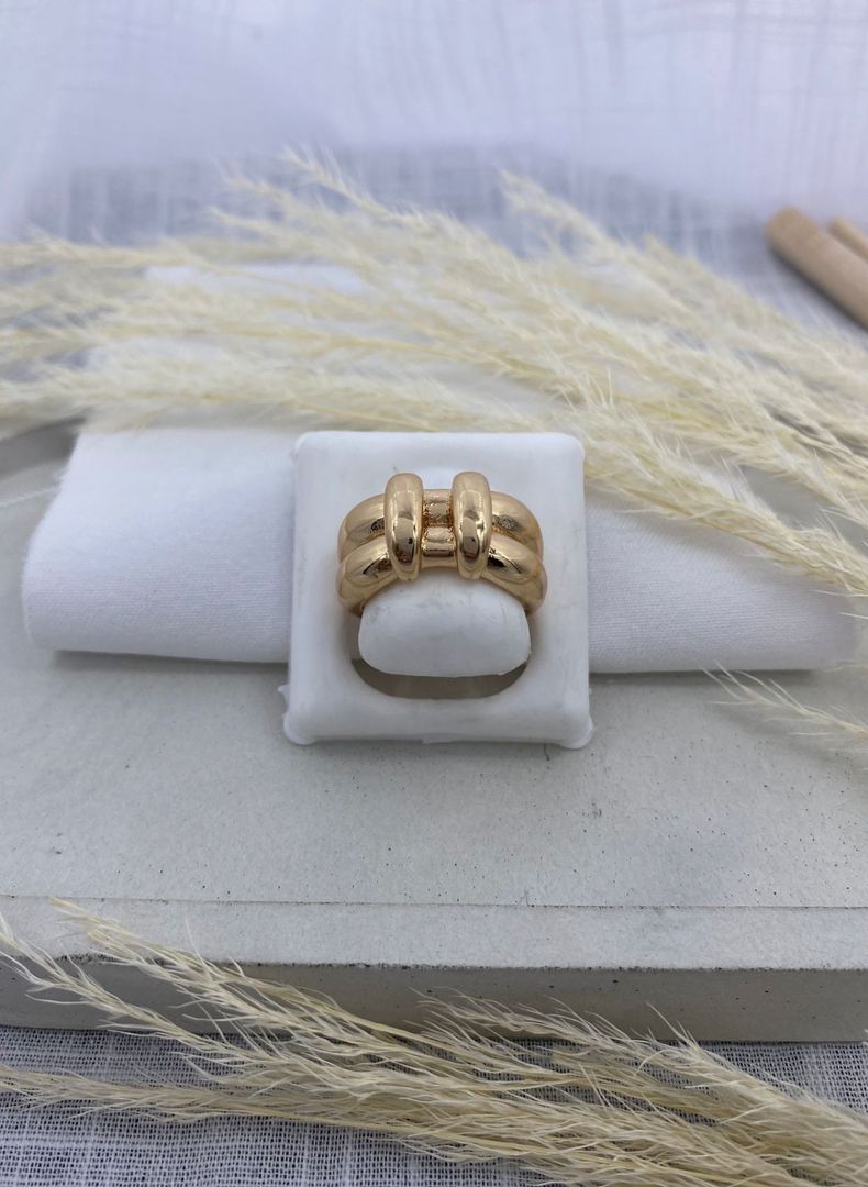 Anillo chuncky, oro rosa, covergold 