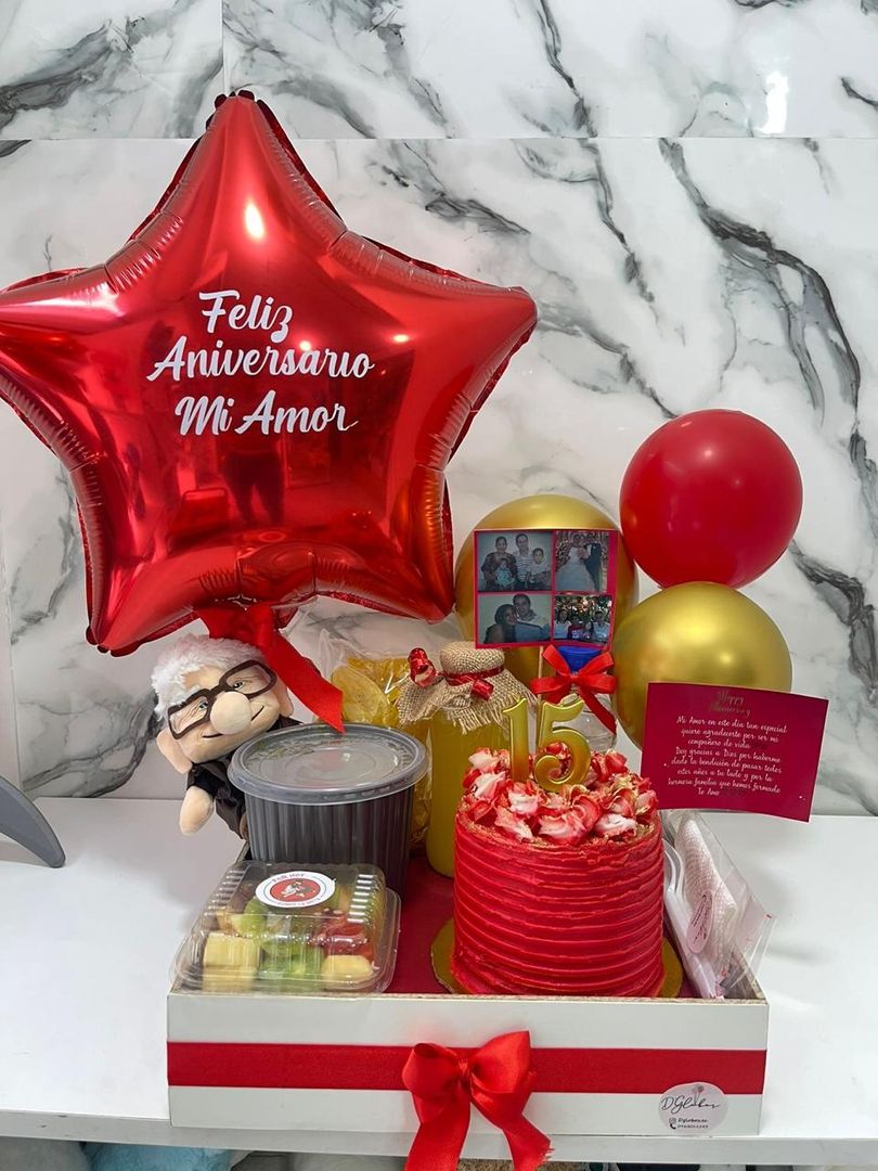 Desayuno con mini torta y peluche 