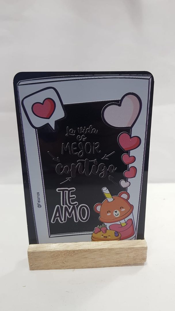 BASE ACRILICO NEGRO CON MENSAJES