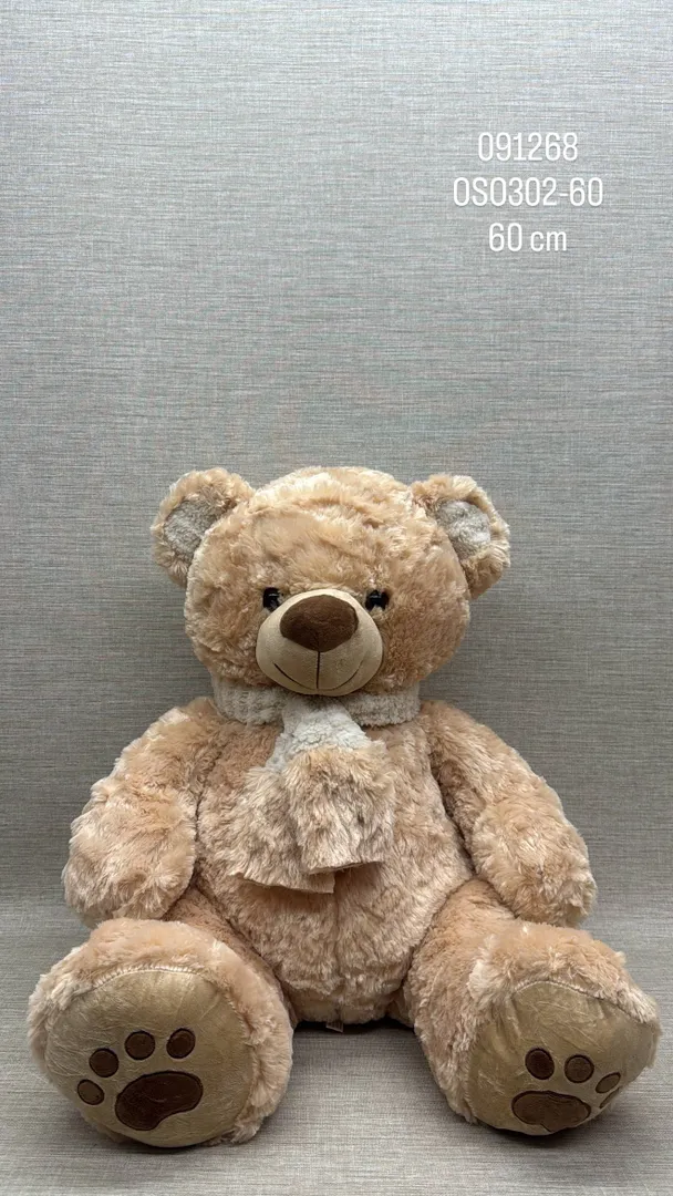 OSO MARRON CLARO CON BUFANDA 60 CM