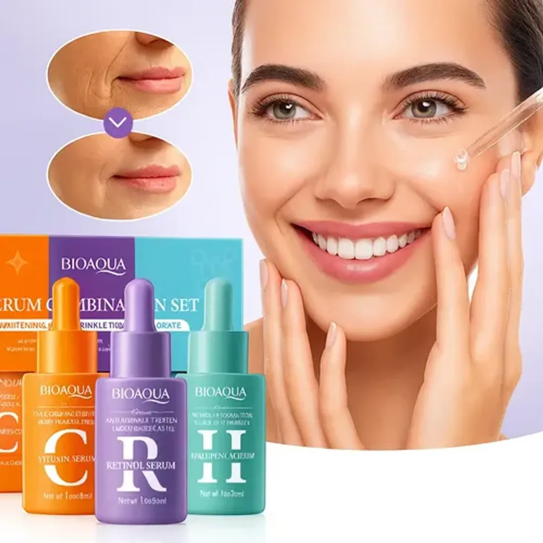SET DE SERUMS VITAMINA C, RETINOL Y ÁCIDO HIALURÓNICO