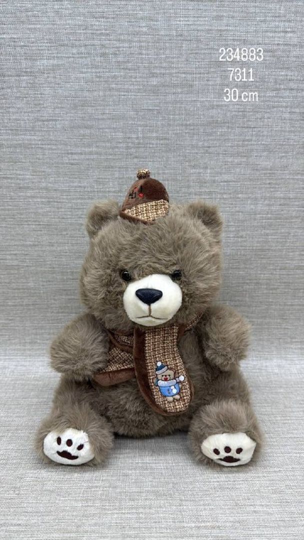 OSO CON GORRO Y BUFANDA 30 CM