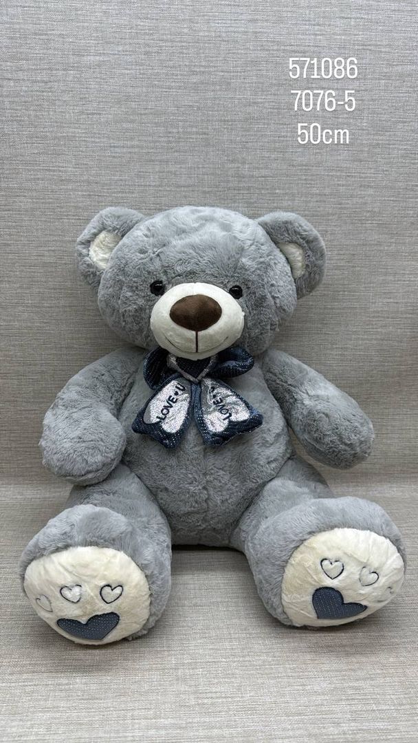 OSO GRIS CON MOÑO LOVE 50 CM 