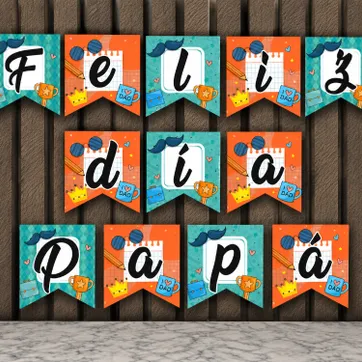 Imagen del producto BANDERÍN DOS PUNTAS FELIZ DÍA PAPA’ GRANDE