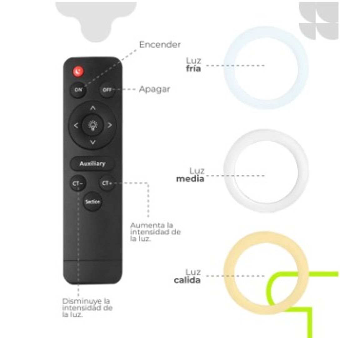 ro de luz soporte celular triple y tripode de luz 55 cm